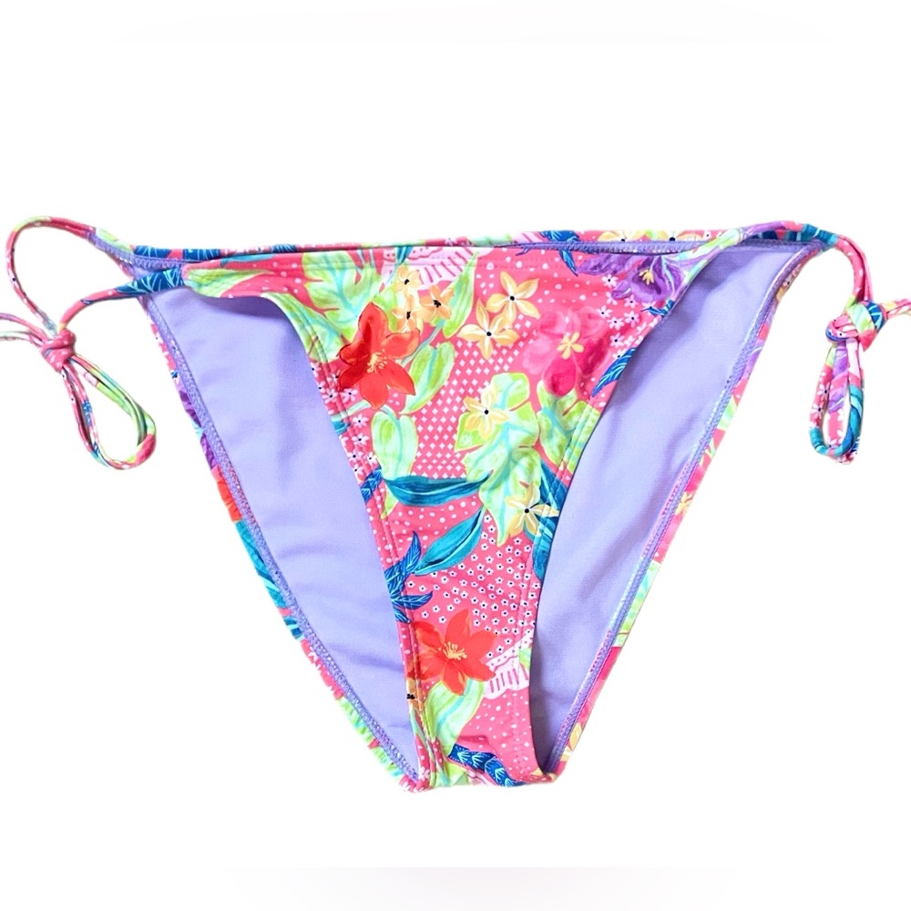 BluC Tropical Side Tie Bikini Bottom Size Medium NWT